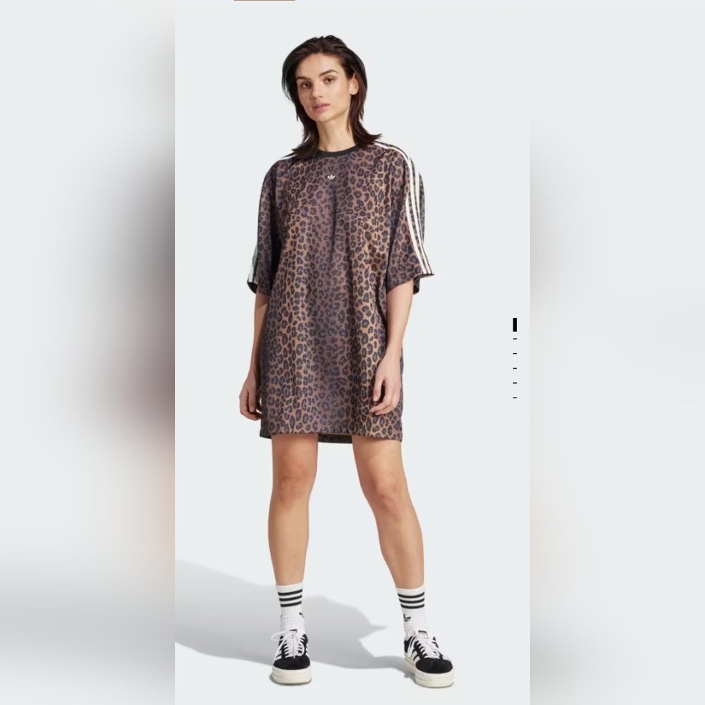 No Offers Adidas Leopard Oversized Tee Dress Xs S M L New